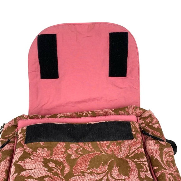 Petunia Pickle Bottom Daiper Bag Backpack Tapestry Velvet Floral Olive Pink - Picture 4 of 13